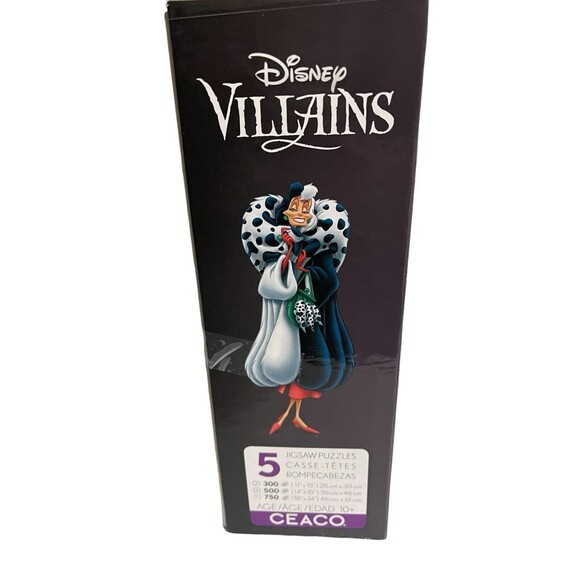 Disney Villains Jigsaw Puzzles 5-In-1 Multipack Set 300/500/750 Pcs Ceaco Comp - Picture 10 of 14
